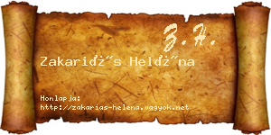 Zakariás Heléna névjegykártya